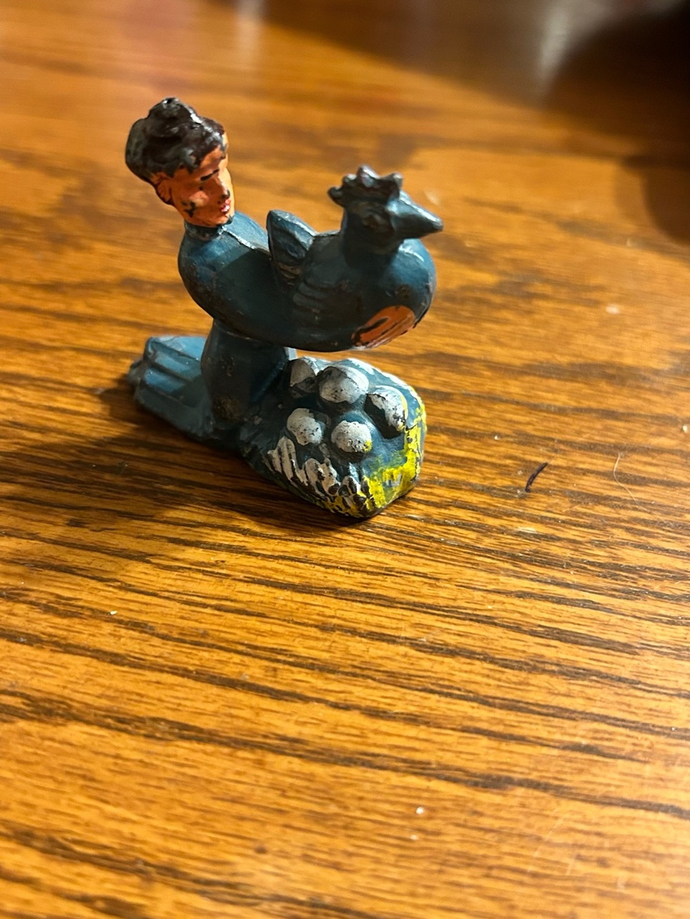 Hand-Painted Blue Bird Toy Figurine – Decorative Pets Bird Accent